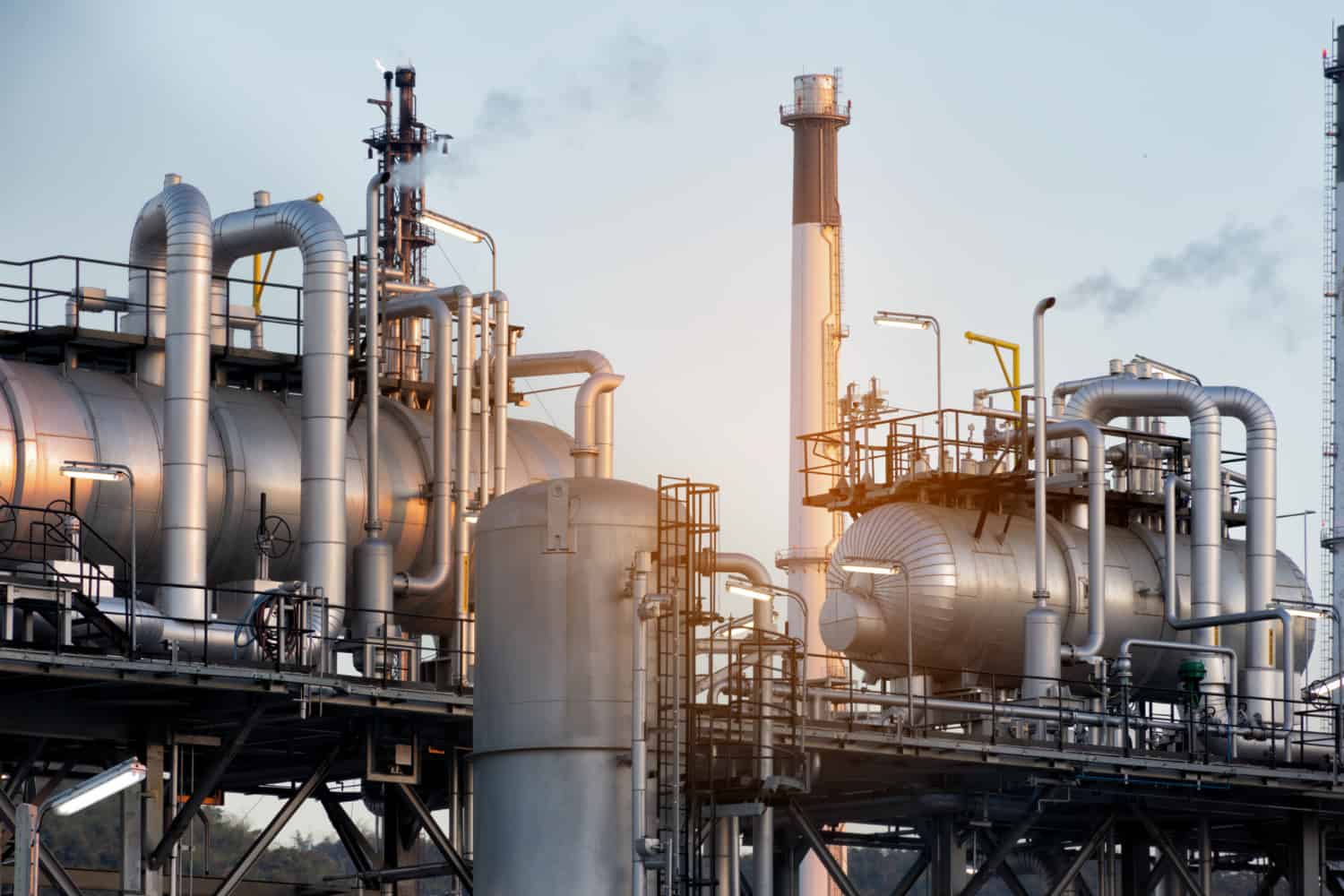 Oil Refinery Plant Chemistry Industrial Morning Industrial Concept